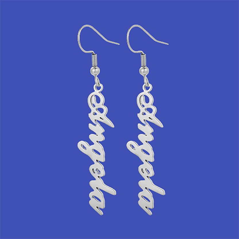 Funki Findz | Earrings | Custom Name Initial Vertical Drop Earring