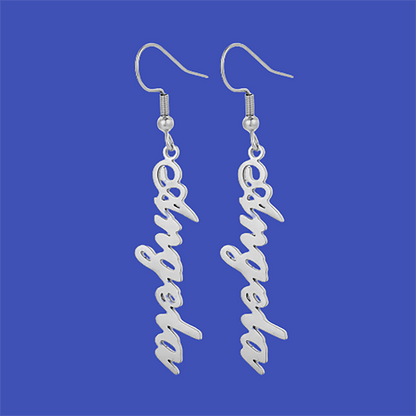 Funki Findz | Earrings | Custom Name Initial Vertical Drop Earring