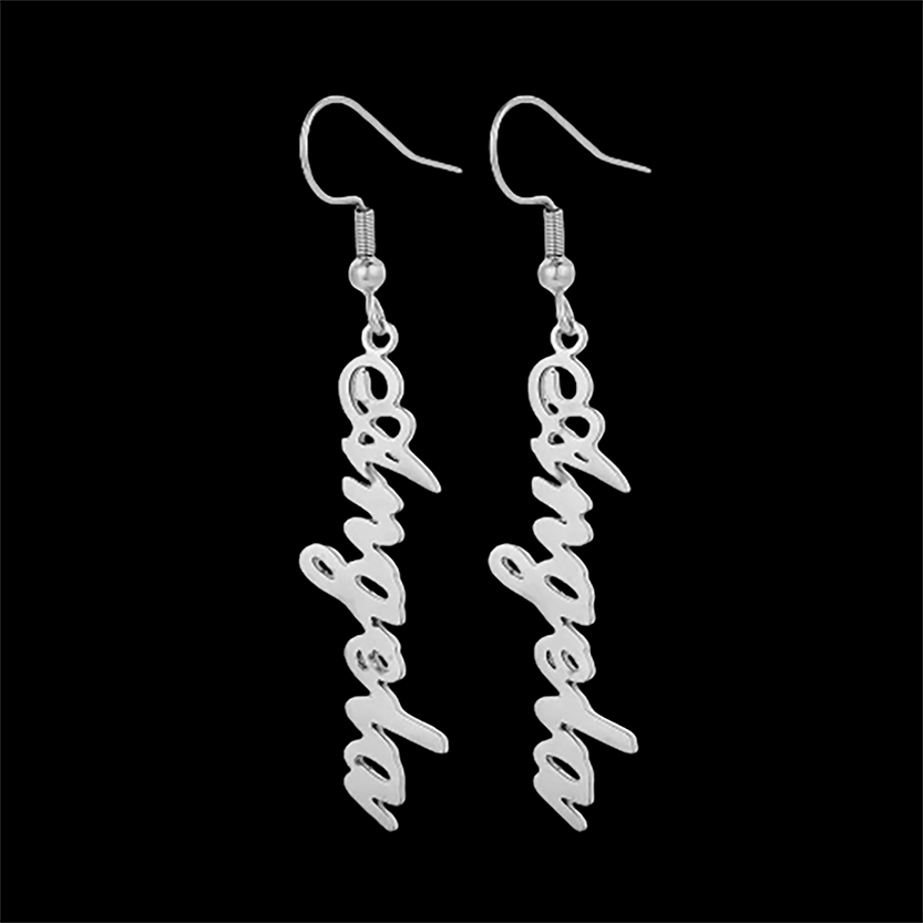 Funki Findz | Earrings | Custom Name Initial Vertical Drop Earring