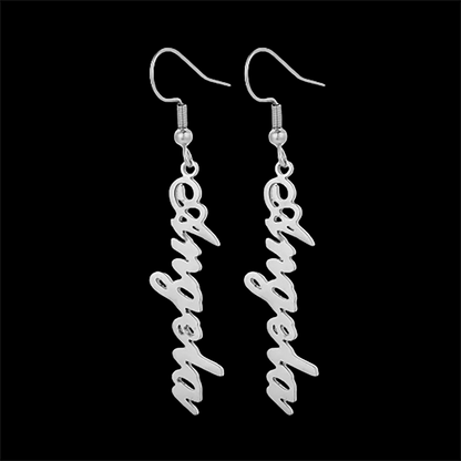 Funki Findz | Earrings | Custom Name Initial Vertical Drop Earring