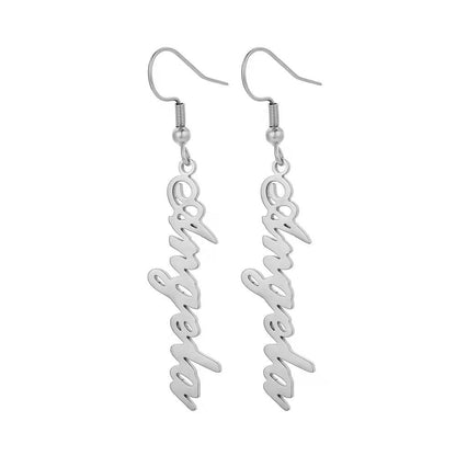 Funki Findz | Earrings | Custom Name Initial Vertical Drop Earring