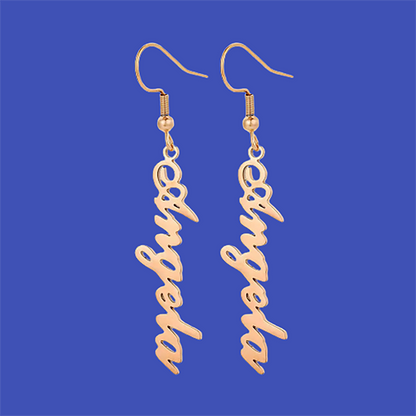 Funki Findz | Earrings | Custom Name Initial Vertical Drop Earring