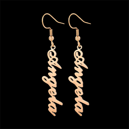 Funki Findz | Earrings | Custom Name Initial Vertical Drop Earring