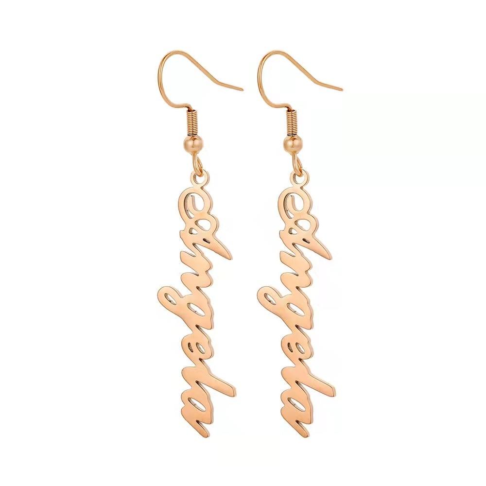 Funki Findz | Earrings | Custom Name Initial Vertical Drop Earring