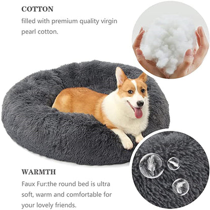 Funki Findz | Pet Beds | Dog Cat Bed | Round Donut Cudler Bed