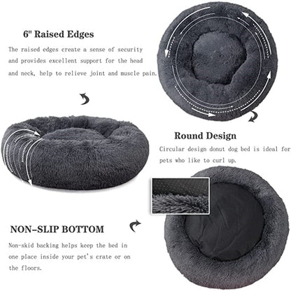 Funki Findz | Pet Beds | Dog Cat Bed | Round Donut Cudler Bed
