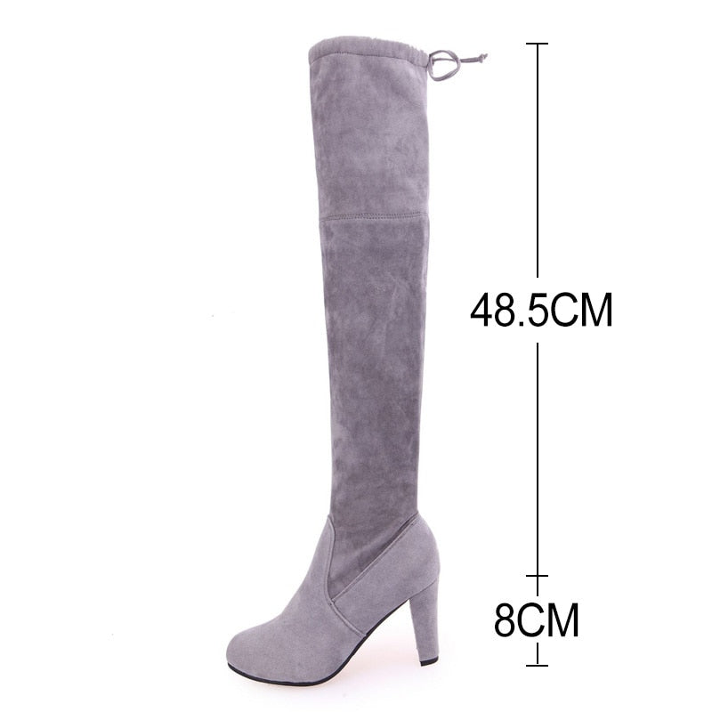 Funki Findz | Boots | Women's Slim Over Knee High Suede Boots