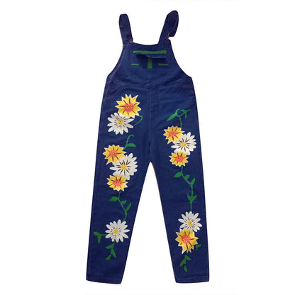 Funki Findz | Pants | Women's Sunflower Denim Bib Overalls