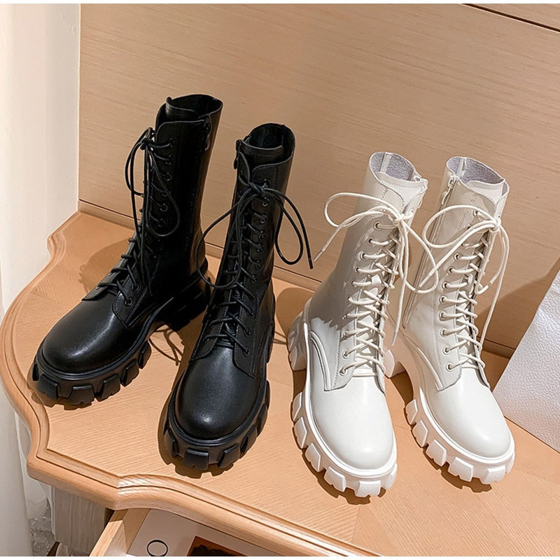 Funki Findz | Boots | Women's Gothic Chunky Heel Knights Boots