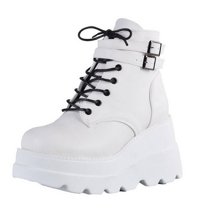 Funki Findz | Boots | Women's High Platform Buckle Ankle Boots