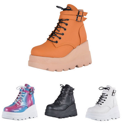 Funki Findz | Boots | Women's High Platform Buckle Ankle Boots