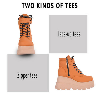 Funki Findz | Boots | Women's High Platform Buckle Ankle Boots