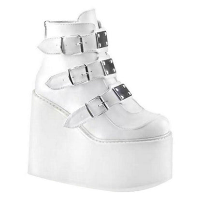 Funki Findz | Boots | Women's Buckle Strap Wedge Ankle Boots