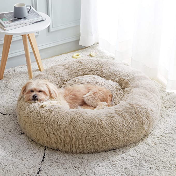 Funki Findz | Pet Beds | Dog Cat Bed | Round Donut Cudler Bed