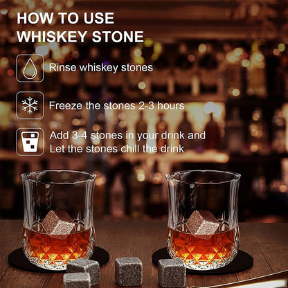 Funki Findz | Whisky Stones Gift Set | Glasses and Rocks Set