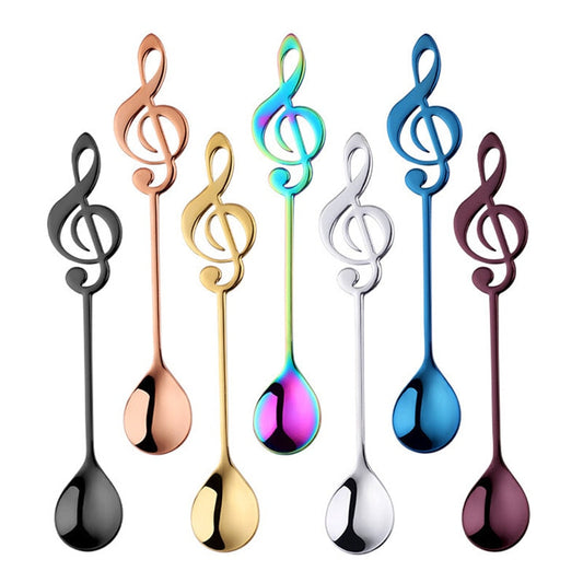 Funki Findz | Spoons | Music Note Long Coffee Spoons 7 Pcs Set