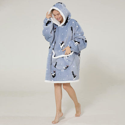 Funki Findz | Oodies | Unisex Soft Animal Print Hoodie Blanket