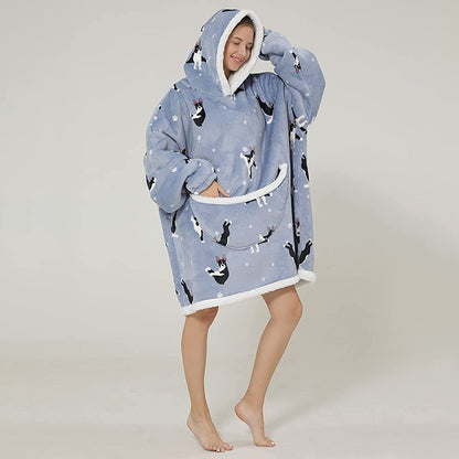 Funki Findz | Oodies | Unisex Soft Animal Print Hoodie Blanket