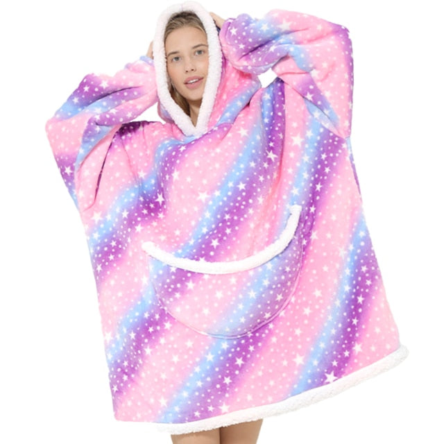 Funki Findz | Oodies | Unisex Soft Animal Print Hoodie Blanket