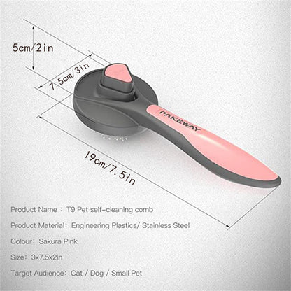 Funki Findz | Pet Brushes | Cat Dog Comb Pop Out Self Cleaning