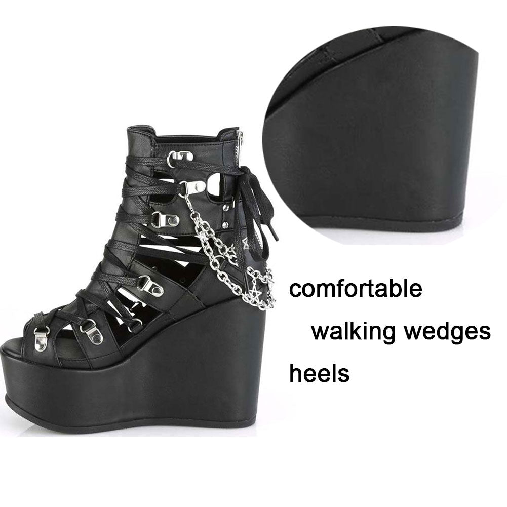 Funki Findz | Shoes | Women's Strappy Platform Wedge Shoes