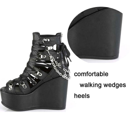 Funki Findz | Shoes | Women's Strappy Platform Wedge Shoes