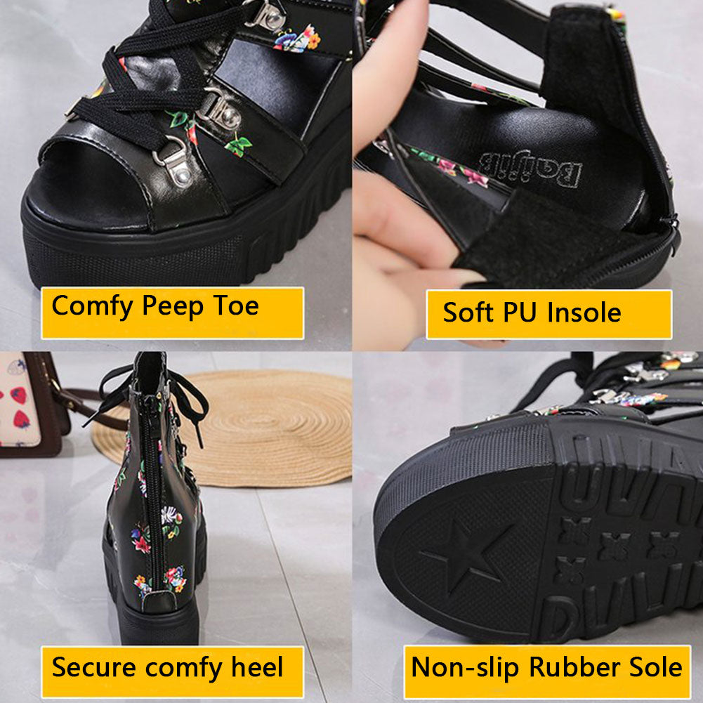 Funki Findz | Shoes | Women's Strappy Platform Wedge Shoes