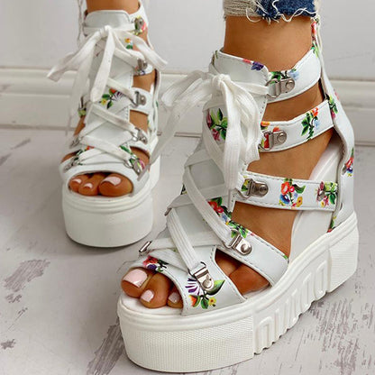 Funki Findz | Shoes | Women's Strappy Platform Wedge Shoes