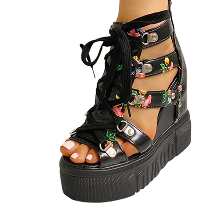 Funki Findz | Shoes | Women's Strappy Platform Wedge Shoes