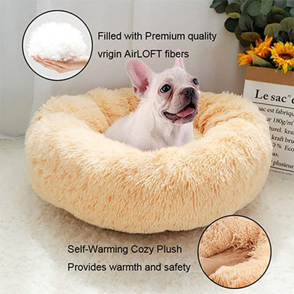 Funki Findz | Pet Beds | Dog Cat Bed | Round Donut Cudler Bed