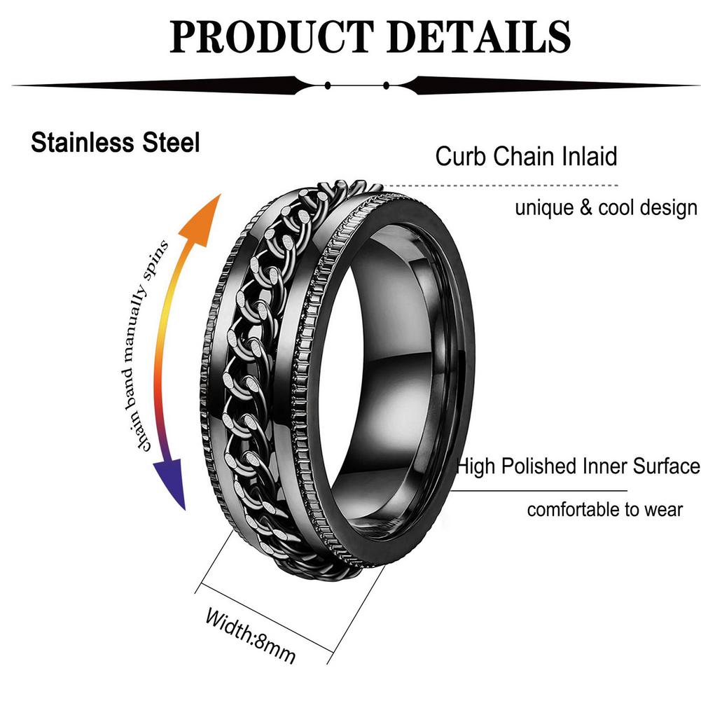Funki Findz | Rings | Unisex Titanium Rotating Spinner Rings x 3