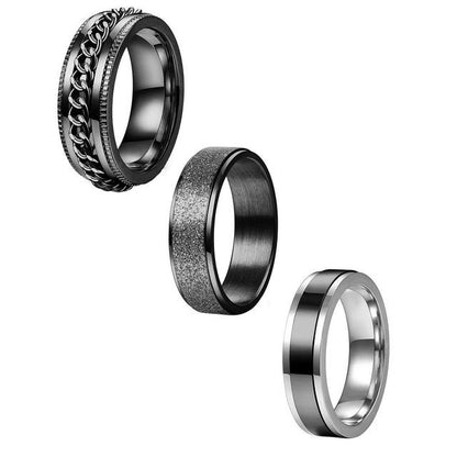 Funki Findz | Rings | Unisex Titanium Rotating Spinner Rings x 3