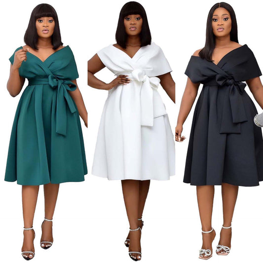 Funki Findz | Dresses | Women's Off Shoulder Bow Tie Dresses