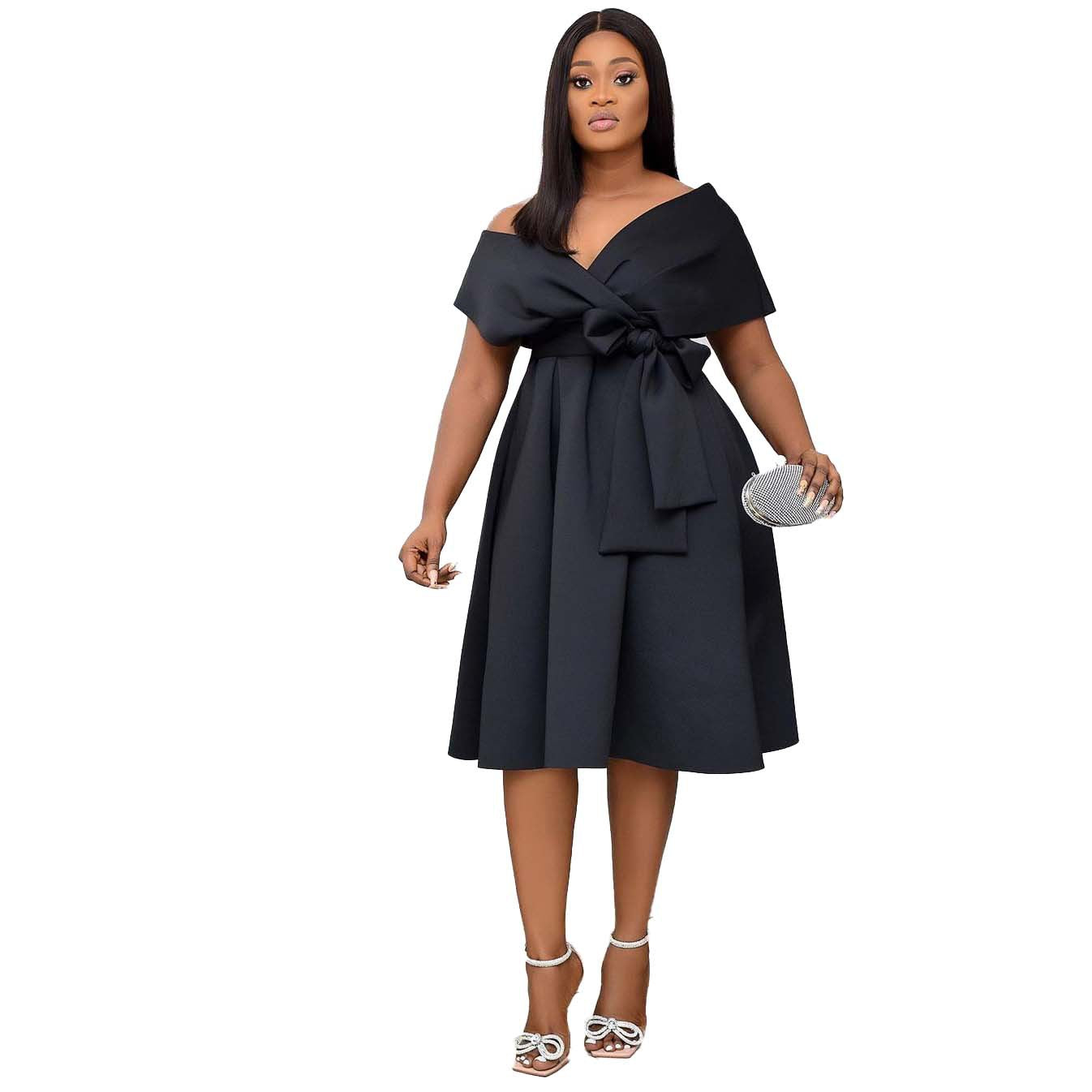 Funki Findz | Dresses | Women's Off Shoulder Bow Tie Dresses