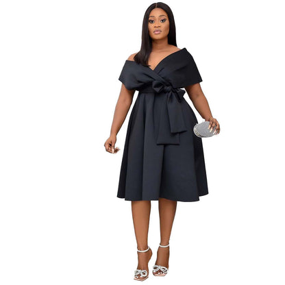 Funki Findz | Dresses | Women's Off Shoulder Bow Tie Dresses