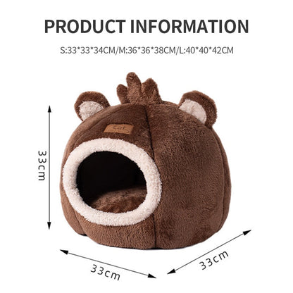 Funki Findz | Pet Beds | Cat Bed | Cute Bear Head Shaped Cat House Nest