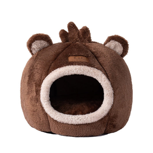 Funki Findz | Pet Beds | Cat Bed | Cute Bear Head Shaped Cat House Nest