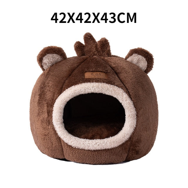Funki Findz | Pet Beds | Cat Bed | Cute Bear Head Shaped Cat House Nest