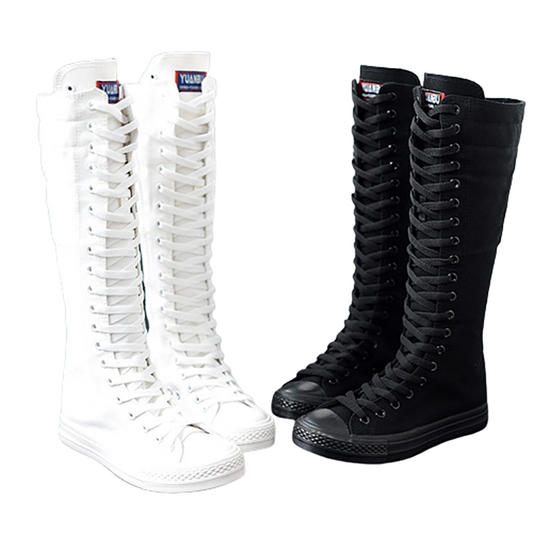 Funki Findz | Boots | Women's Lace Up Canvas Knee High Boots