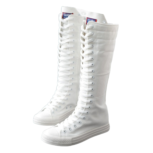 Funki Findz | Boots | Women's Lace Up Canvas Knee High Boots