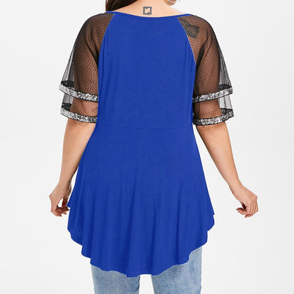 Funki Findz | Shirts | Women's Plus Size Ladies Sequinned Lace Top