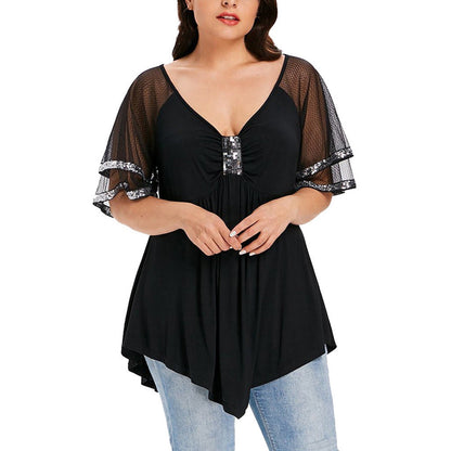 Funki Findz | Shirts | Women's Plus Size Ladies Sequinned Lace Top