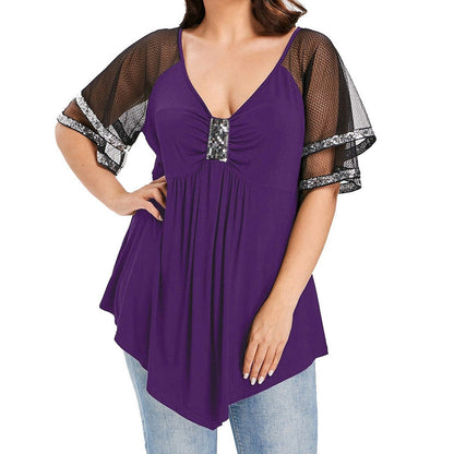 Funki Findz | Shirts | Women's Plus Size Ladies Sequinned Lace Top