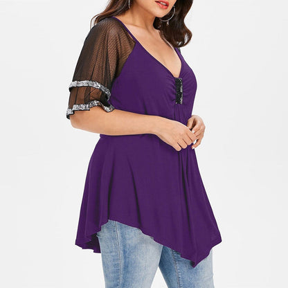 Funki Findz | Shirts | Women's Plus Size Ladies Sequinned Lace Top