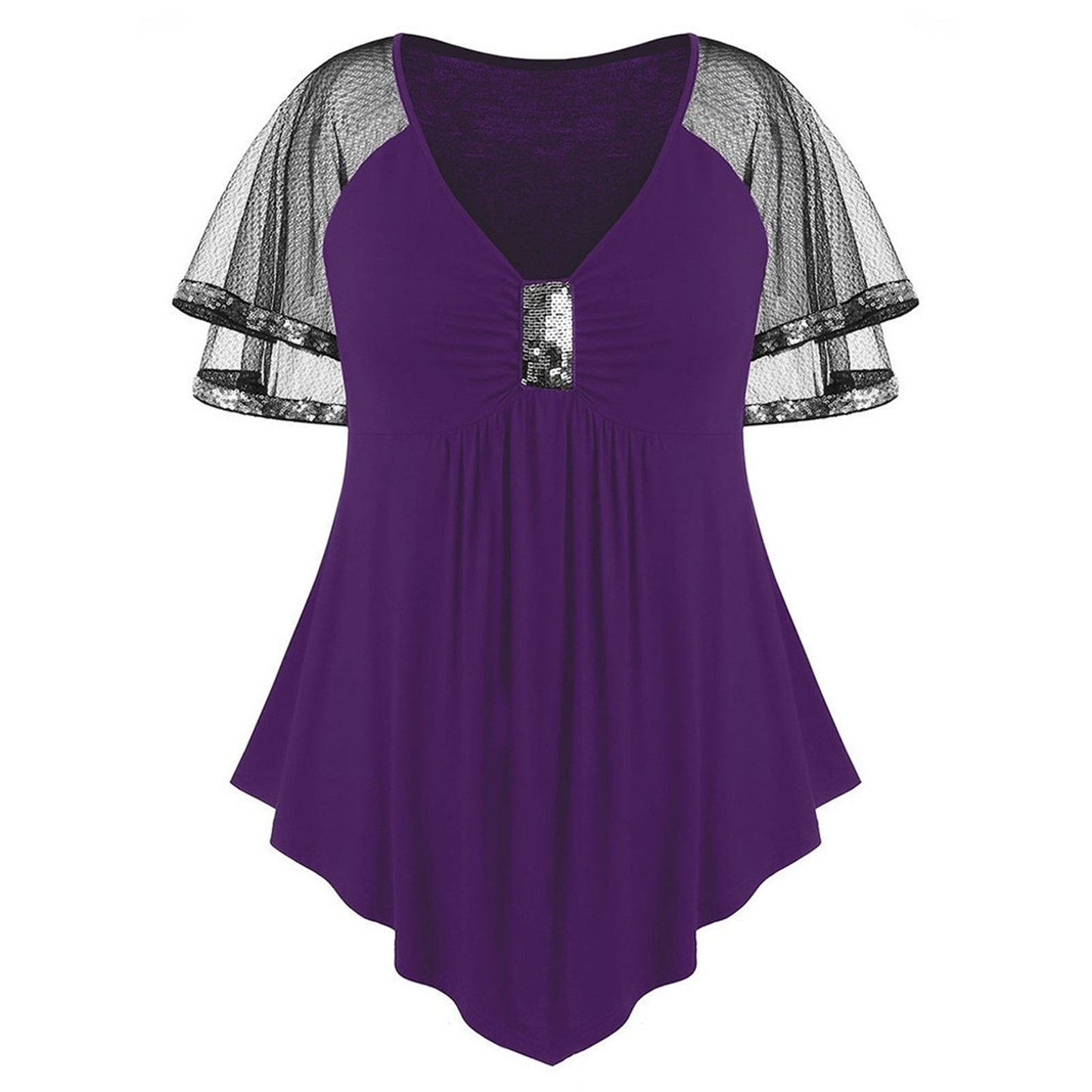 Funki Findz | Shirts | Women's Plus Size Ladies Sequinned Lace Top