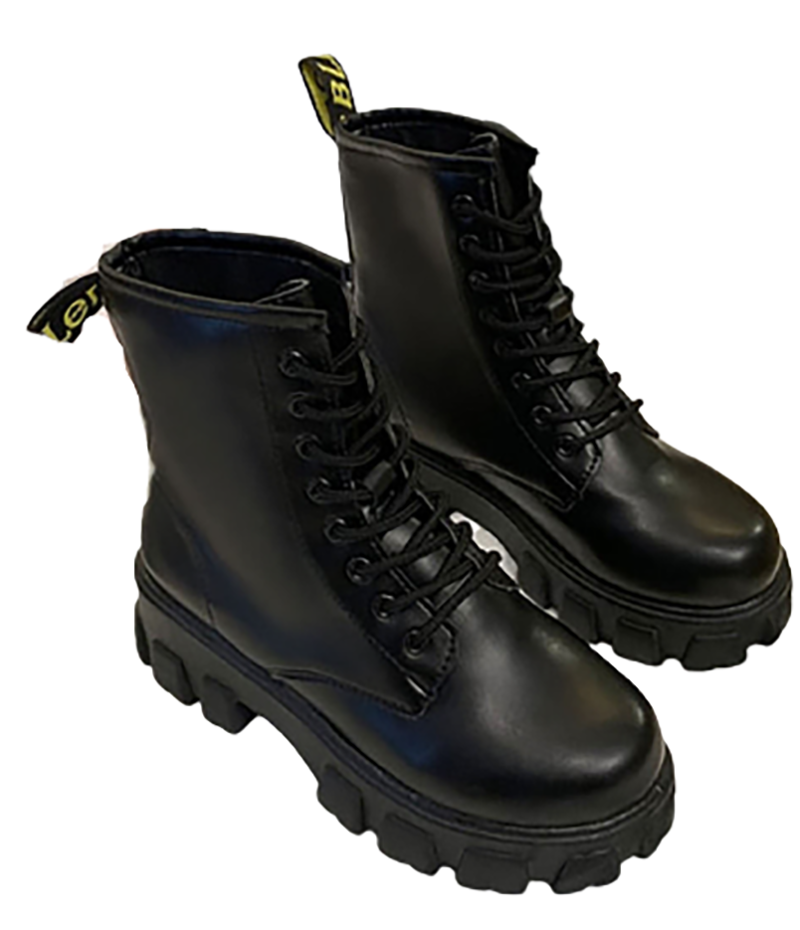 Funki Findz | Boots | Women's Black Ankle Boot | Chunky Heel