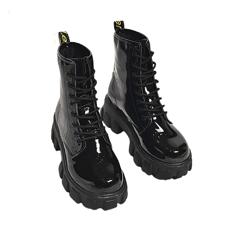 Funki Findz | Boots | Women's Black Ankle Boot | Chunky Heel