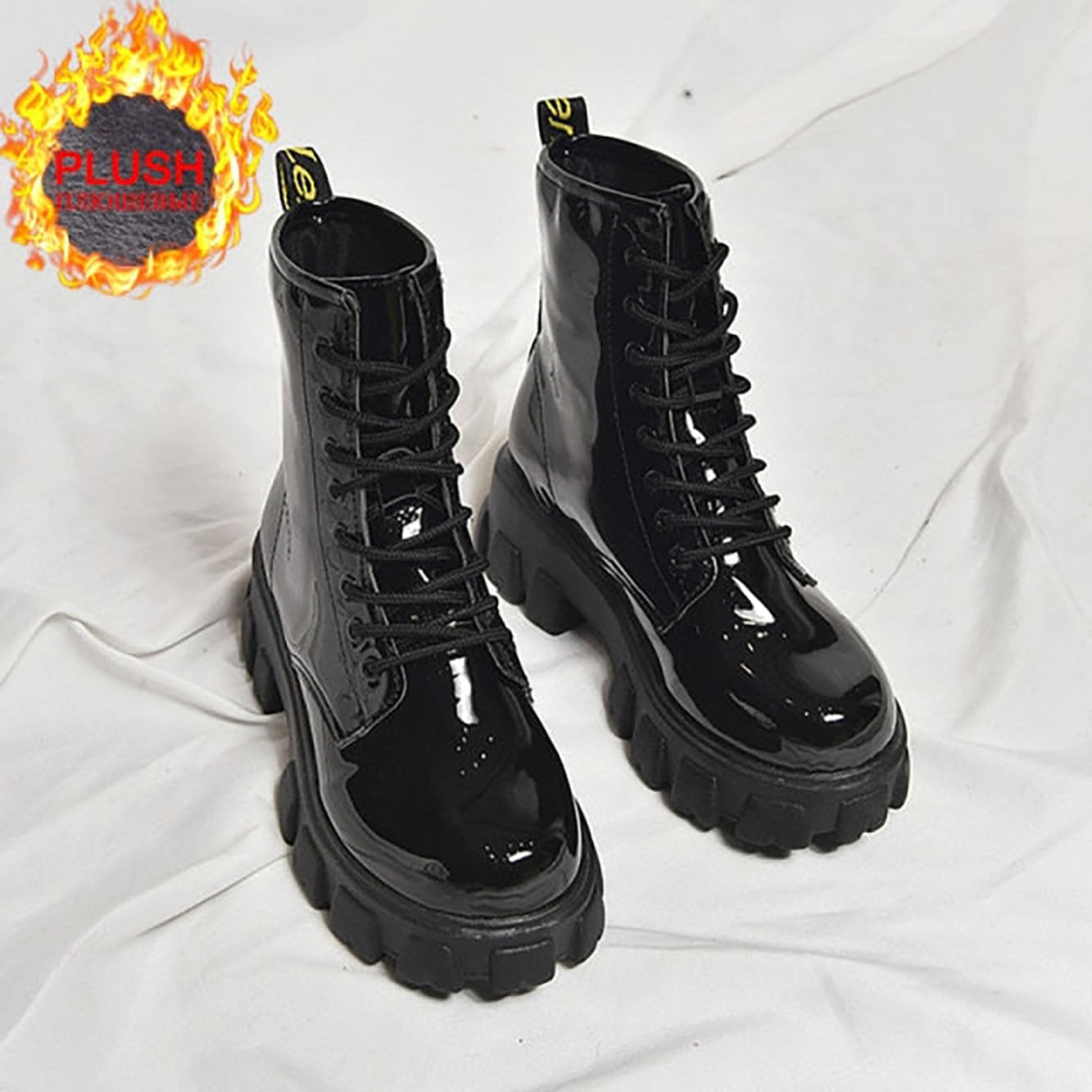 Funki Findz | Boots | Women's Black Ankle Boot | Chunky Heel