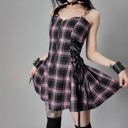 Funki Findz | Dresses | Women's Fairy Grunge Plaid Mini Dress