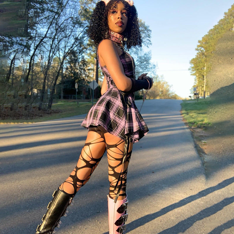 Funki Findz | Dresses | Women's Fairy Grunge Plaid Mini Dress